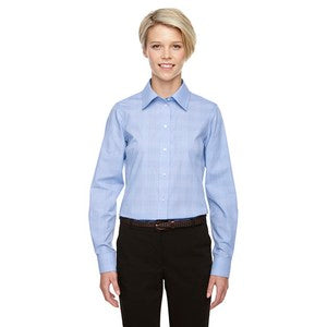 EMBROIDERED-Devon and Jones Ladies' Crown Woven Collection? Glen Plaid