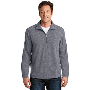 EMBROIDERED Port Authority® Men's Heather Microfleece 1/2-Zip Pullover Jacket