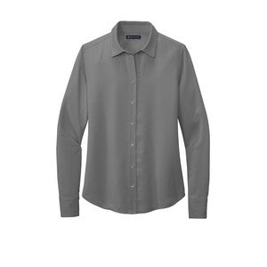 EMBROIDERED -Brooks Brothers® Women's Full-Button Satin Blouse