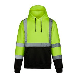 PRINTED ANSI Class 3 Pullover Heavyweight Hoodies (Safety Green)