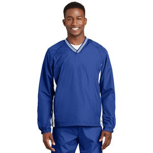 EMBROIDERED Sport-Tek® Men's Tipped V-Neck Raglan Wind Shirt