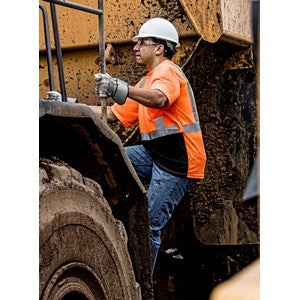 PRINTED ANSI Class 2 Moisture Wicking Black Bottom Short Sleeve Pocket Shirt