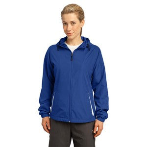EMBROIDERED Sport-Tek® Ladies' Colorblock Hooded Raglan Jacket
