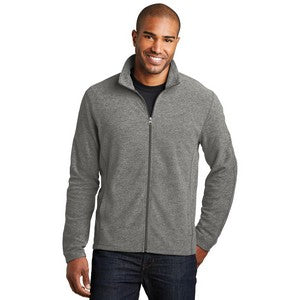 EMBROIDERED Port Authority® Men's Heather Microfleece Full-Zip Jacket