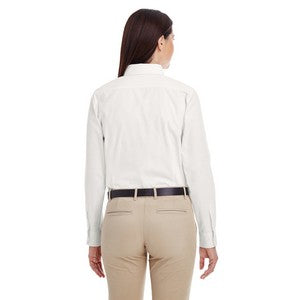 EMBROIDERED- Ladies' Foundation 100% Cotton Long-Sleeve Twill Shirt with Teflon?
