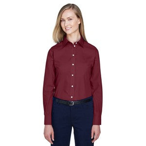 EMBROIDERED-Devon and Jones Ladies' Crown Woven Collection? Solid Broadcloth