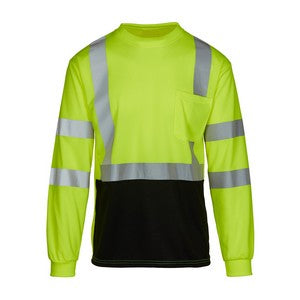PRINTED ANSI Class 3 Moisture Wicking Black Bottom Long Sleeve Shirt