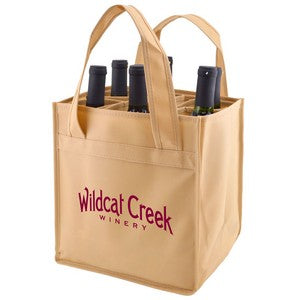 Versatile 6-Bottle Wine Bag (10"x7"x11")
