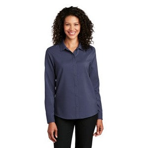 EMBROIDERED -Port Authority® Ladies Long Sleeve Performance Staff Shirt
