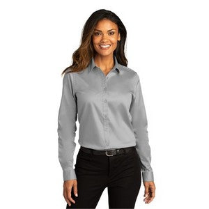 EMBROIDERED -Port Authority® Ladies Long Sleeve Super Pro™ React™ Twill Shirt
