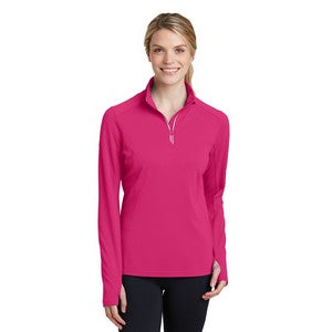 EMBROIDERED-Sport-Tek® Ladies' Sport-Wick® Textured 1/4-Zip Pullover Shirt