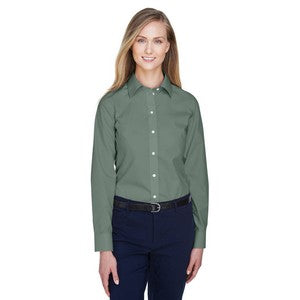 EMBROIDERED-Devon and Jones Ladies' Crown Woven Collection? Solid Broadcloth