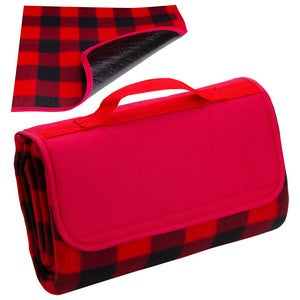 Plaid Barrel Fleece Picnic Blanket