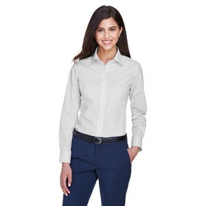 EMBROIDERED-Devon and Jones Ladies' Crown Woven Collection? Gingham Check