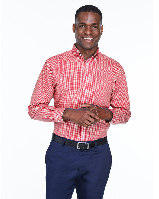 EMBROIDERED - D640 - Devon and Jones Men's Crown Woven Collection Gingham Check