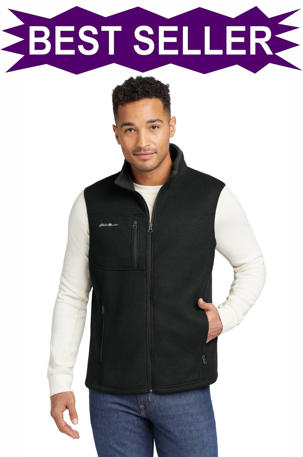 EMBROIDERED - EB204 - Eddie Bauer® Men's Full-Zip Fleece Vest