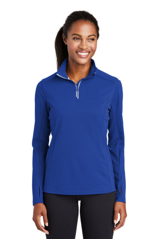 EMBROIDERED- Ladies' Sport-Tek® Sport-Wick® Textured 1/4 Zip Pullover