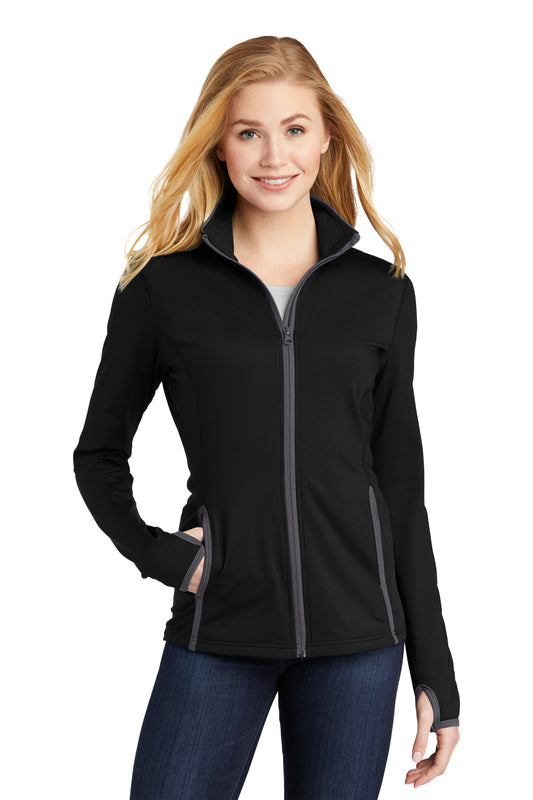 Embroidered - LST853 - Sport-Tek® Women's Sport-Wick® Stretch Contrast Full-Zip Jacket