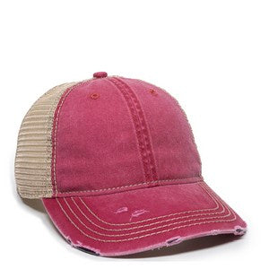 EMBROIDERED Heavy Distressed Tea-Stained Mesh