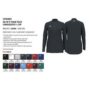 EMBROIDERED - 1376862 - Under Armour Ladies' Team Tech Half-Zip