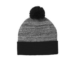 EMBROIDERED Sport-Tek® Heather Pom Pom Beanie