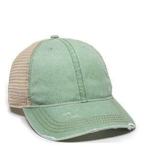EMBROIDERED Heavy Distressed Tea-Stained Mesh