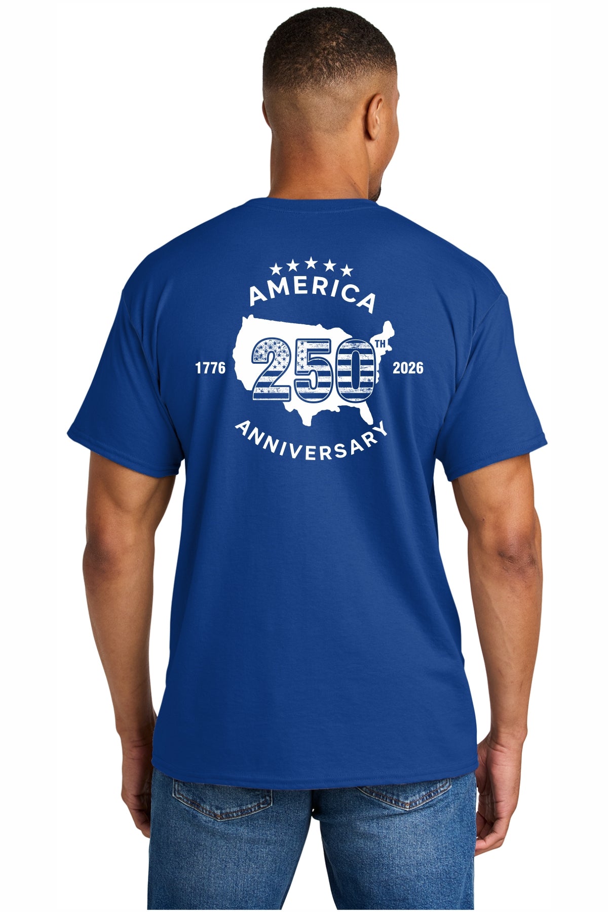 SCREEN PRINTED -250th AMERICAN ANNIVERSARY- 8000 - Gildan® - DryBlend® 50 Cotton/50 Poly T-Shirt