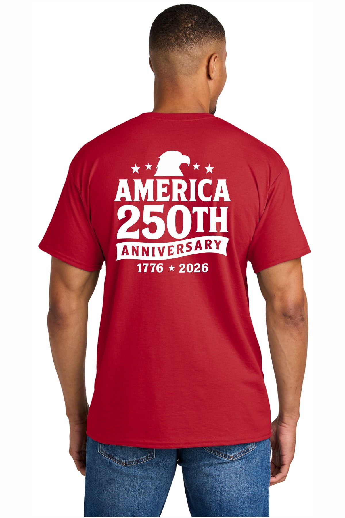 SCREEN PRINTED -250th AMERICAN ANNIVERSARY- 8000 - Gildan® - DryBlend® 50 Cotton/50 Poly T-Shirt