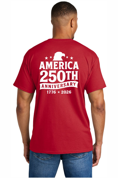 SCREEN PRINTED -250th AMERICAN ANNIVERSARY- 8000 - Gildan® - DryBlend® 50 Cotton/50 Poly T-Shirt